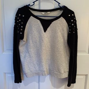 Jack by BB Dakota Jersey knit sweater with jeweled shoulders size XS